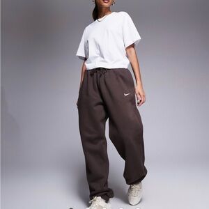 Nike Phoenix Fleece oversized sweatpants in brown